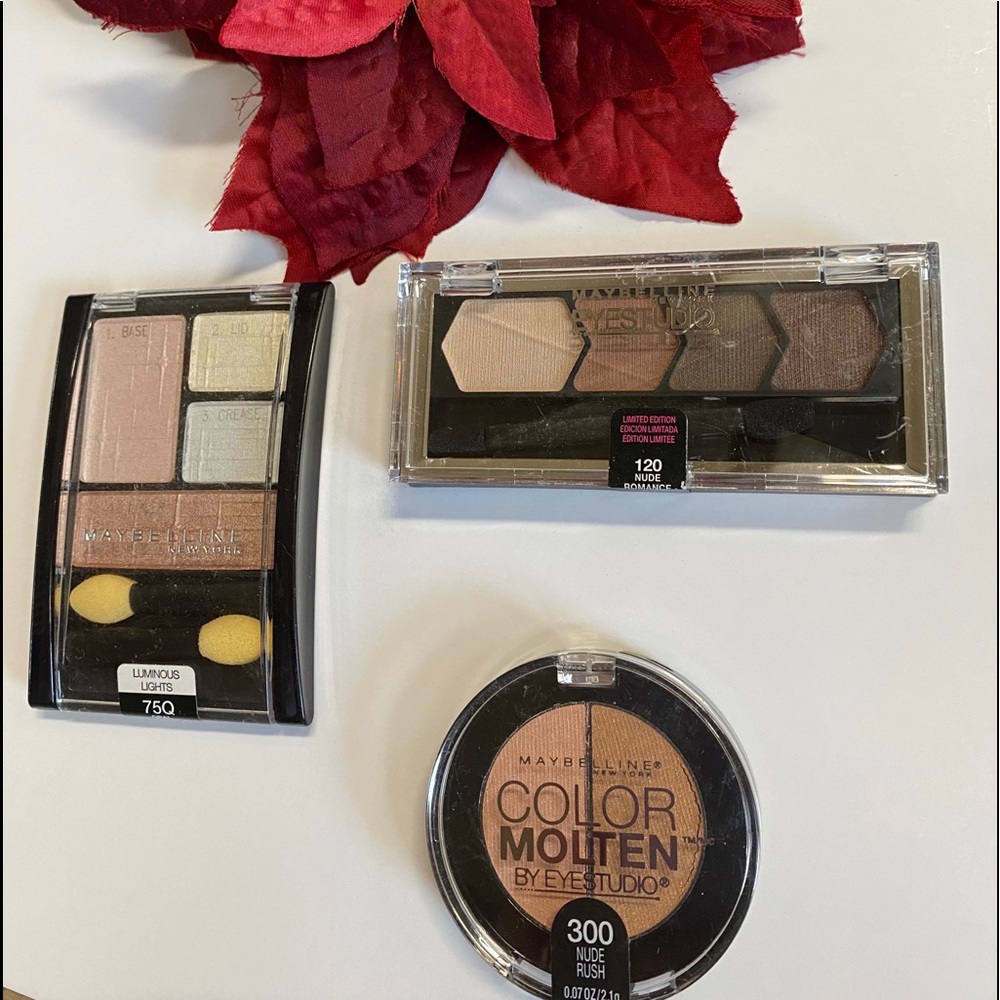 👁💋3 NEW Maybelline Eyeshadows~Makeup Bundle 👁💋